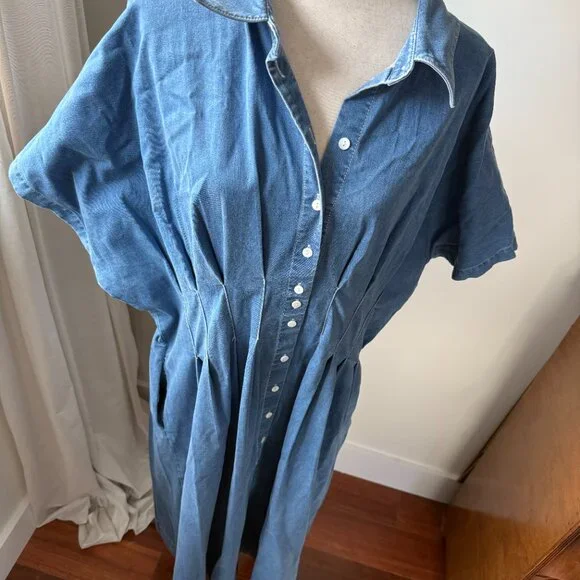 Anthropologie The Tobie Shirt Dress by Exquise in Denim Size 2X - Picture 8 of 8